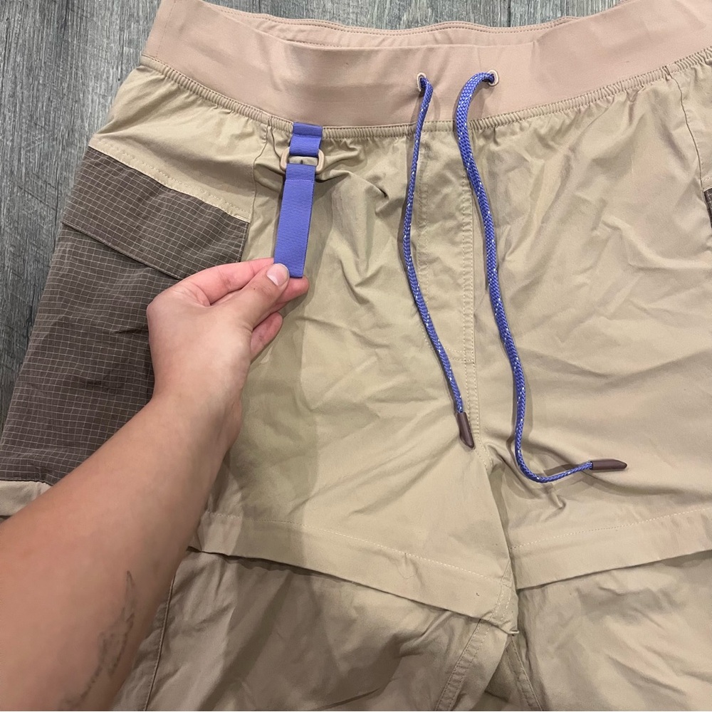 lululemon athletica Beige & Brown Track Joggers with Purple Drawcord - Picture 5 of 12
